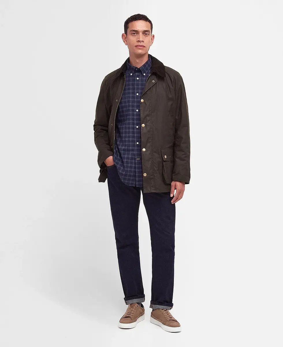 Thumbnail: Barbour Ashby Waxed Men's Jacket - Olive