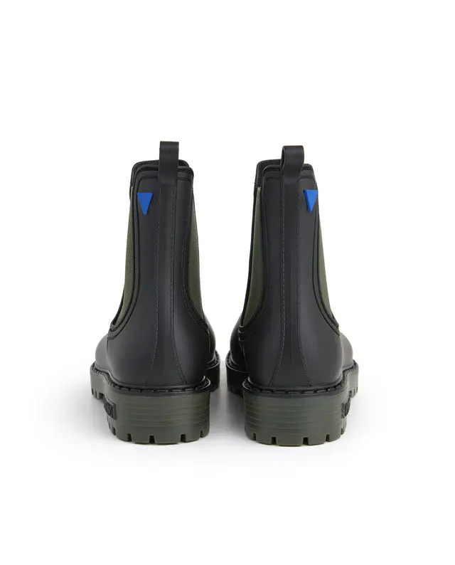 Thumbnail: Verbenas Ladies Rain Boots Gaudi Mate Negro-Kaki