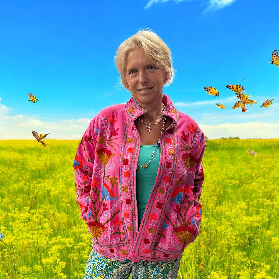 Suzani Jacket With Colourful Embroidery On Hot Pink Velvet