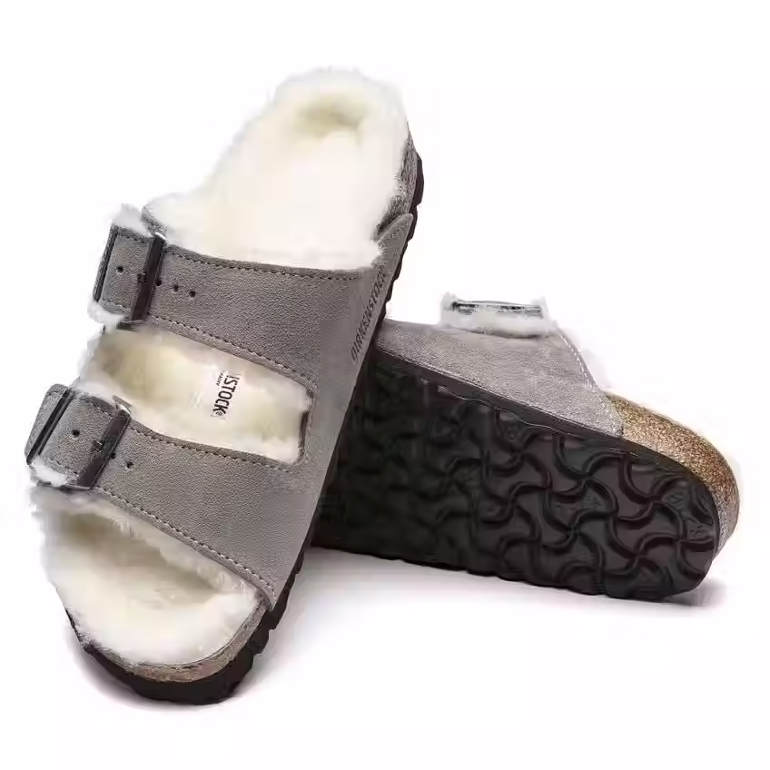 Thumbnail: Birkenstock Arizona Shearling Suede Leather - Mink - Unisex