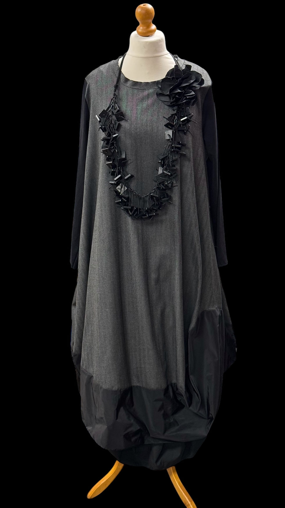 Thumbnail: ID Oversized Balloon Dress Black/Grey