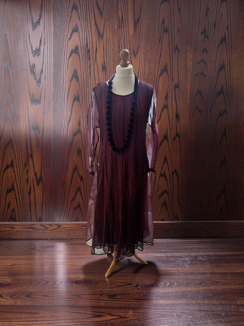 Thumbnail: Grizas 100% Sheer Silk Panel Dress With Silk Lining