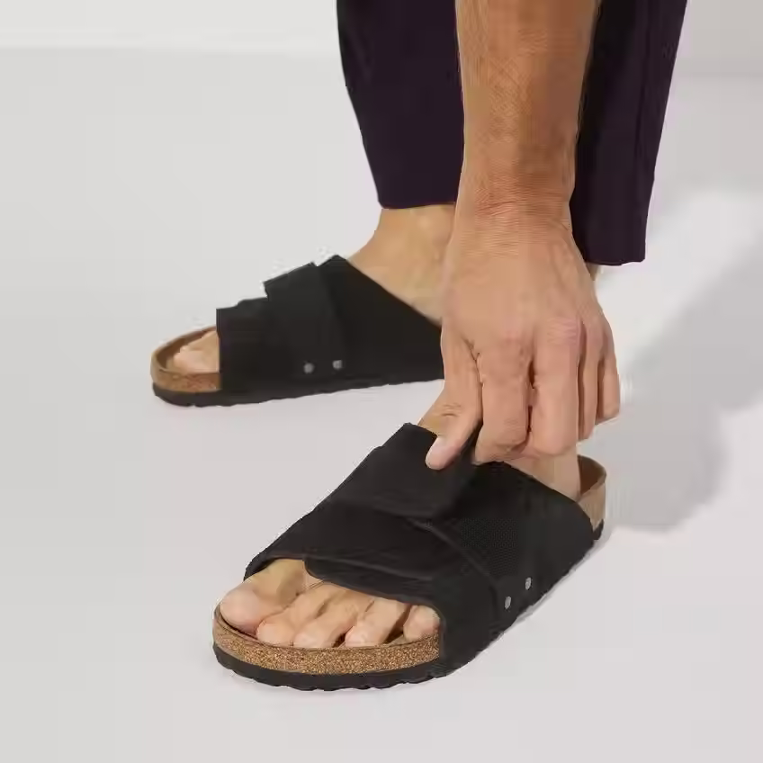 Thumbnail: Birkenstock Kyoto Nubuck/Suede Leather - Black - Unisex