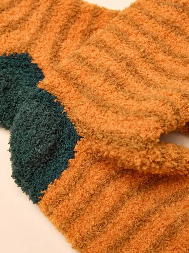 Thumbnail: Joules Fluffy Orange Socks