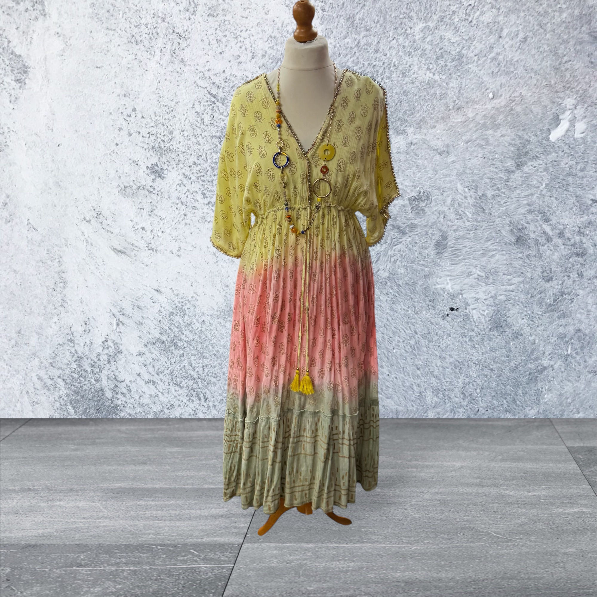 Lovely Boho Dress With tassles  and embroidery