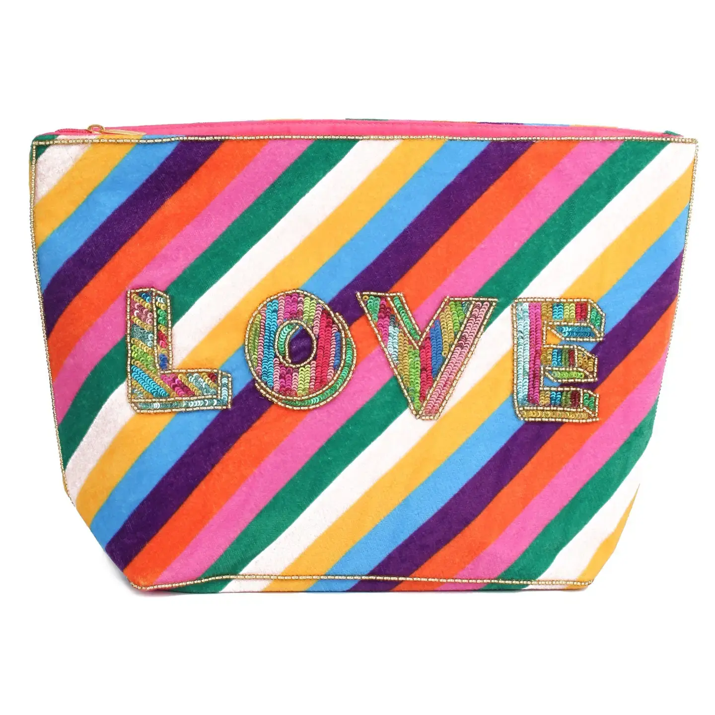 My Doris Love Rainbow Stripe Large Pouch