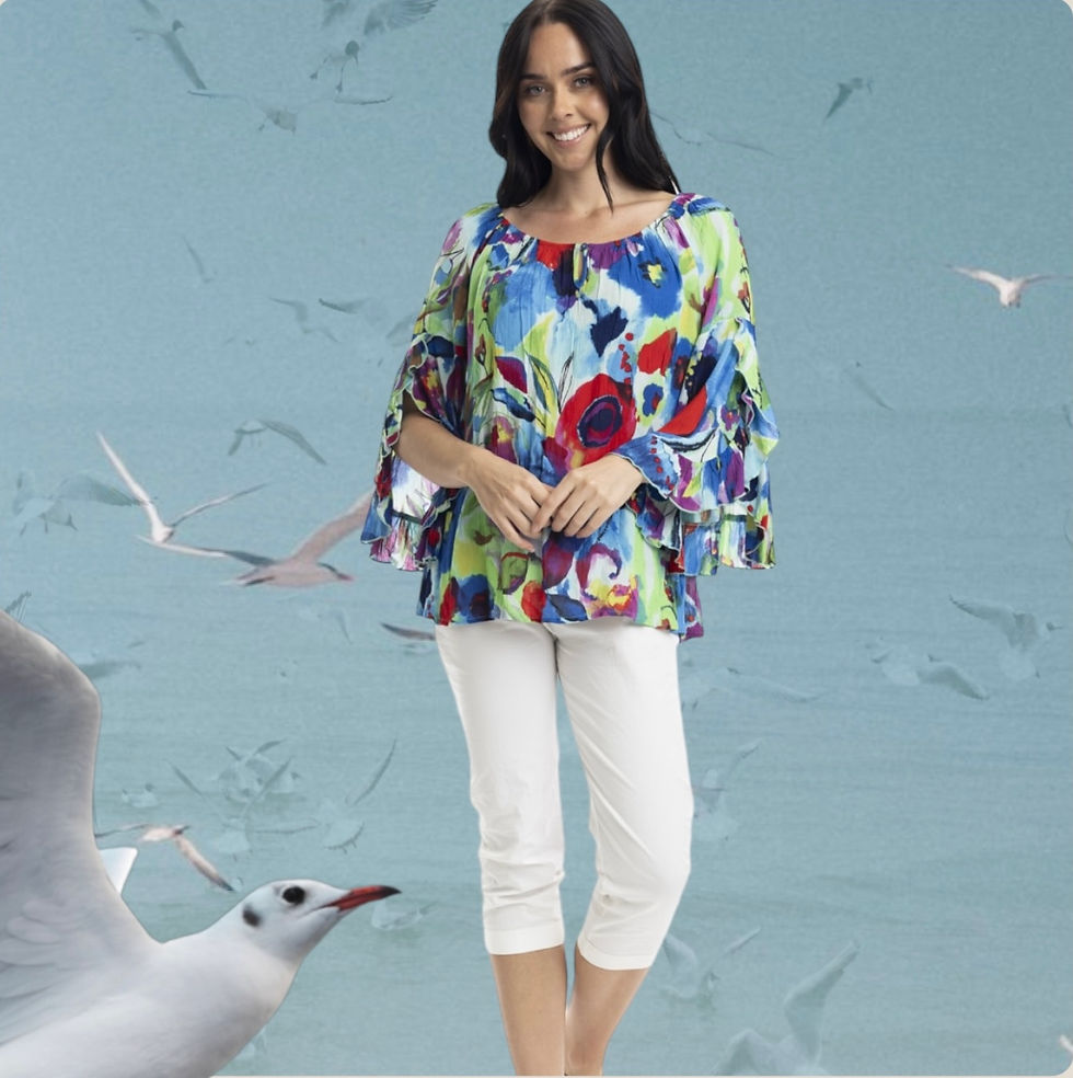 Orientique Nevis Frill Top