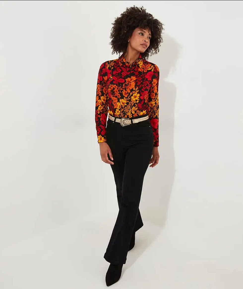 Thumbnail: Joe Browns Autumn Days Crinkle Blouse Orange/Multi 