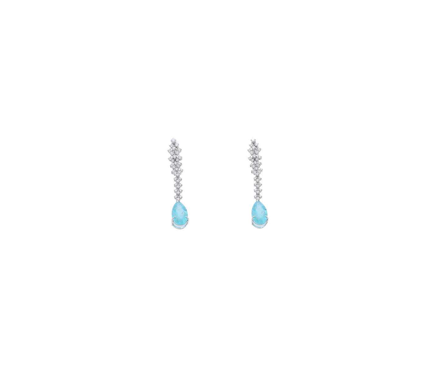 18K WHITE GOLD 2.71 CT DIAMOND AND 15.53 CT PARAIBA TOURMLINE EARRINGS