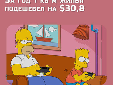 За год 1 кв м жилья подешевел на $30,8