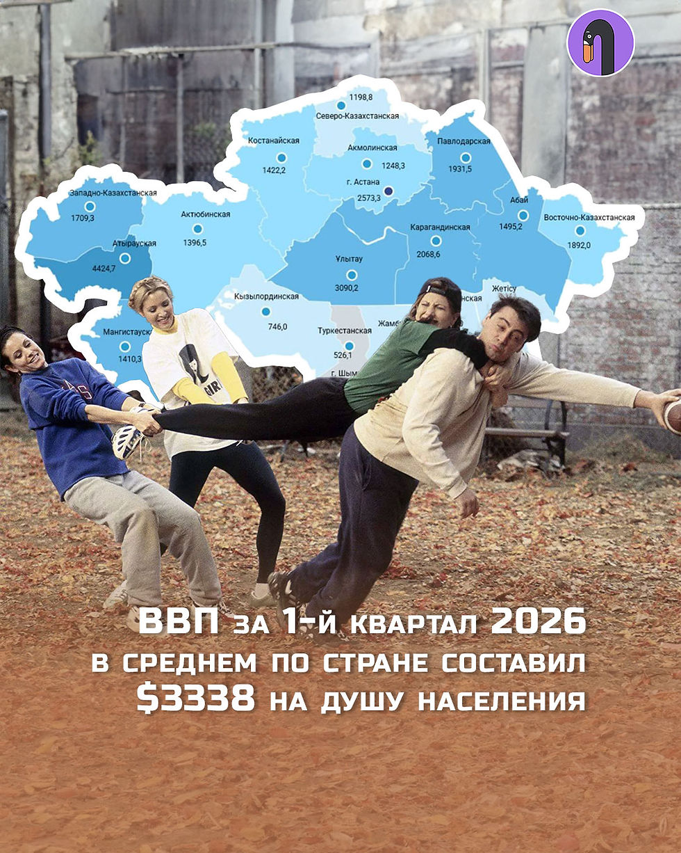 ВВП за 1-й квартал 2026 в среднем по стране составил $3338 на душу населения