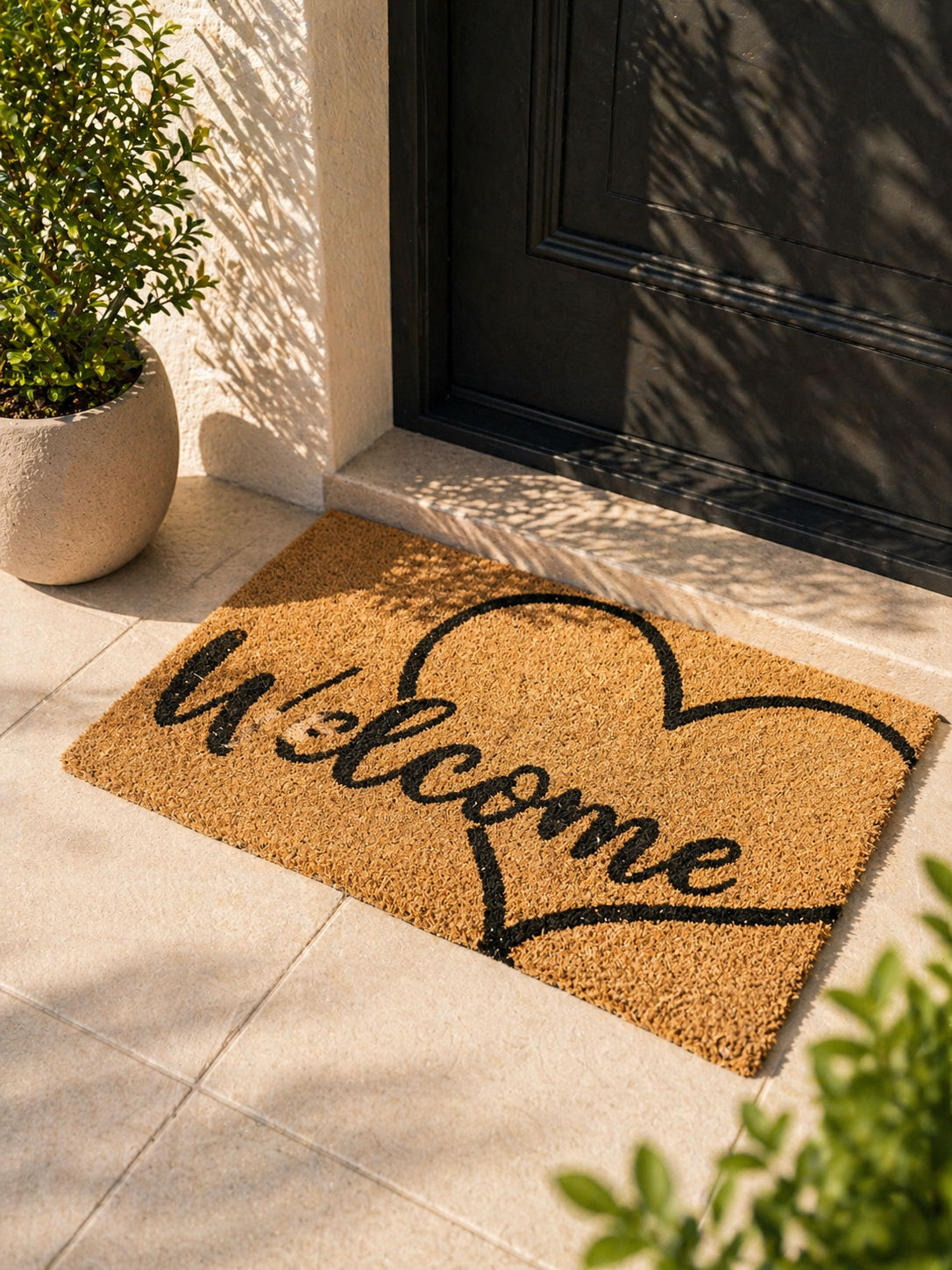 שטיח כניסה לבית welcome בלב 