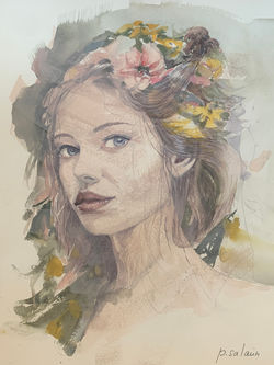 SALAÜN Pascal L'esquisse d'un sourire Aquarelle 2025