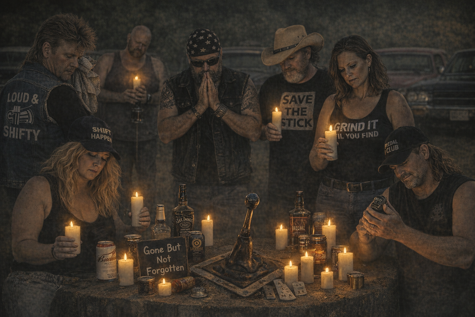 The clutch pedal was remembered as both mentor and mechanical enemy. The ceremony ended with a moment of silence followed by someone missing second gear.