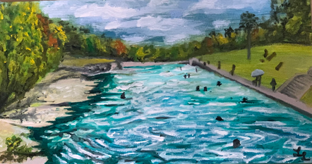 "Feeing or place"
12"x7" 
oil on panel 
