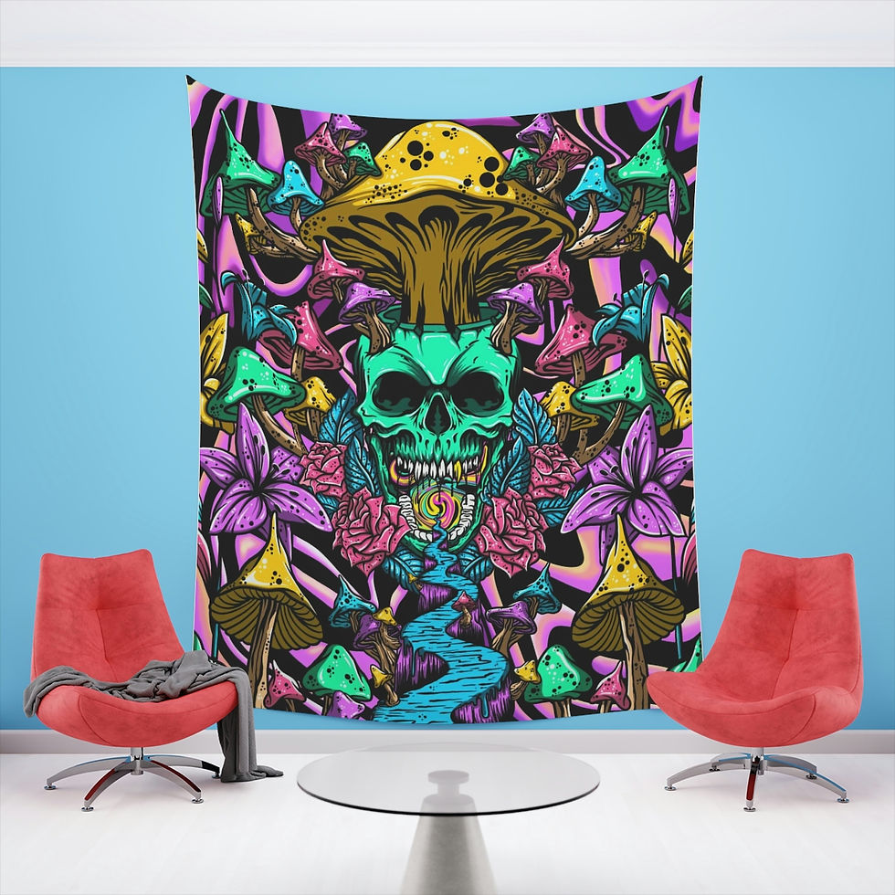 Thumbnail: Mushroom Odyssey - Printed Wall Tapestry