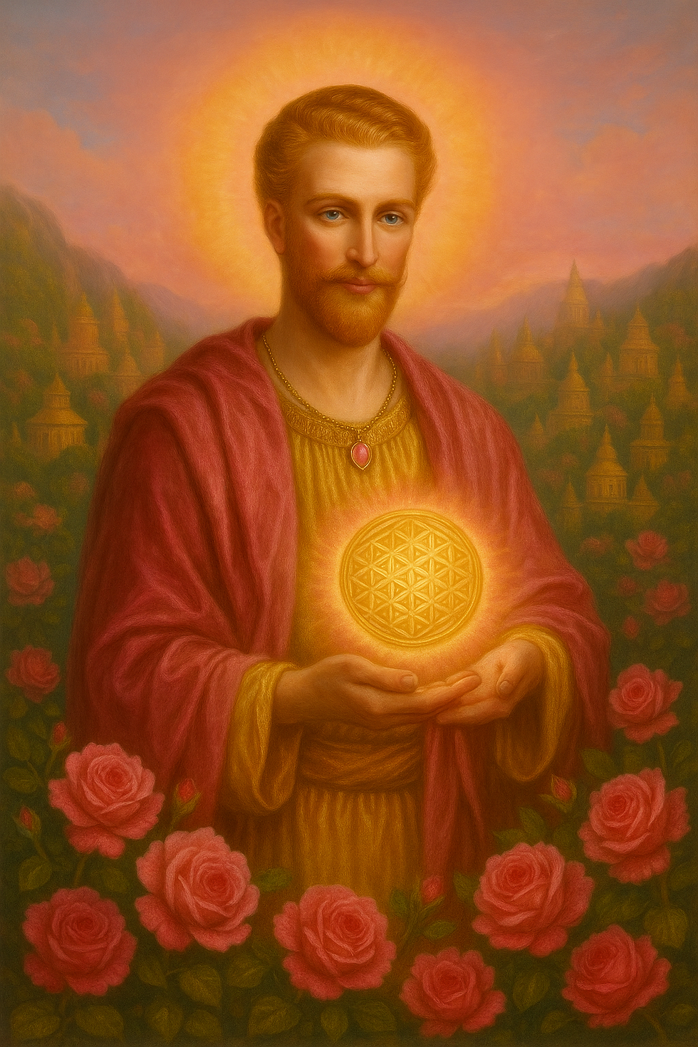 Through Paul the Venetian, the pink flame tenderly unfolds. Revealing in each soul the art of love no canvas yet can hold.