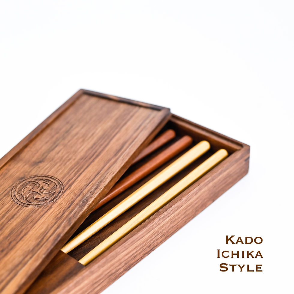 Thumbnail: Kado Ichika-ryu needle chopstick box (with black walnut needle chopsticks)