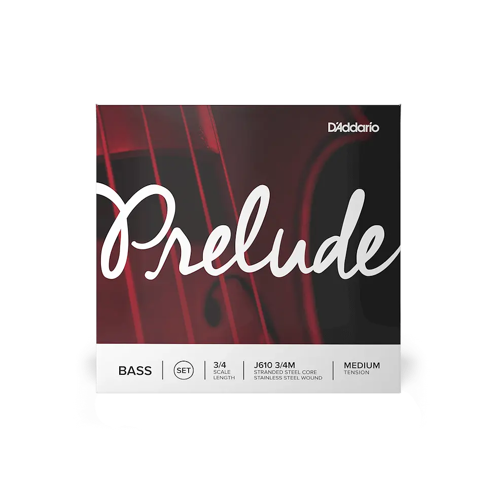 Thumbnail: Prelude Bass String Set 3/4 Medium Tension Front View