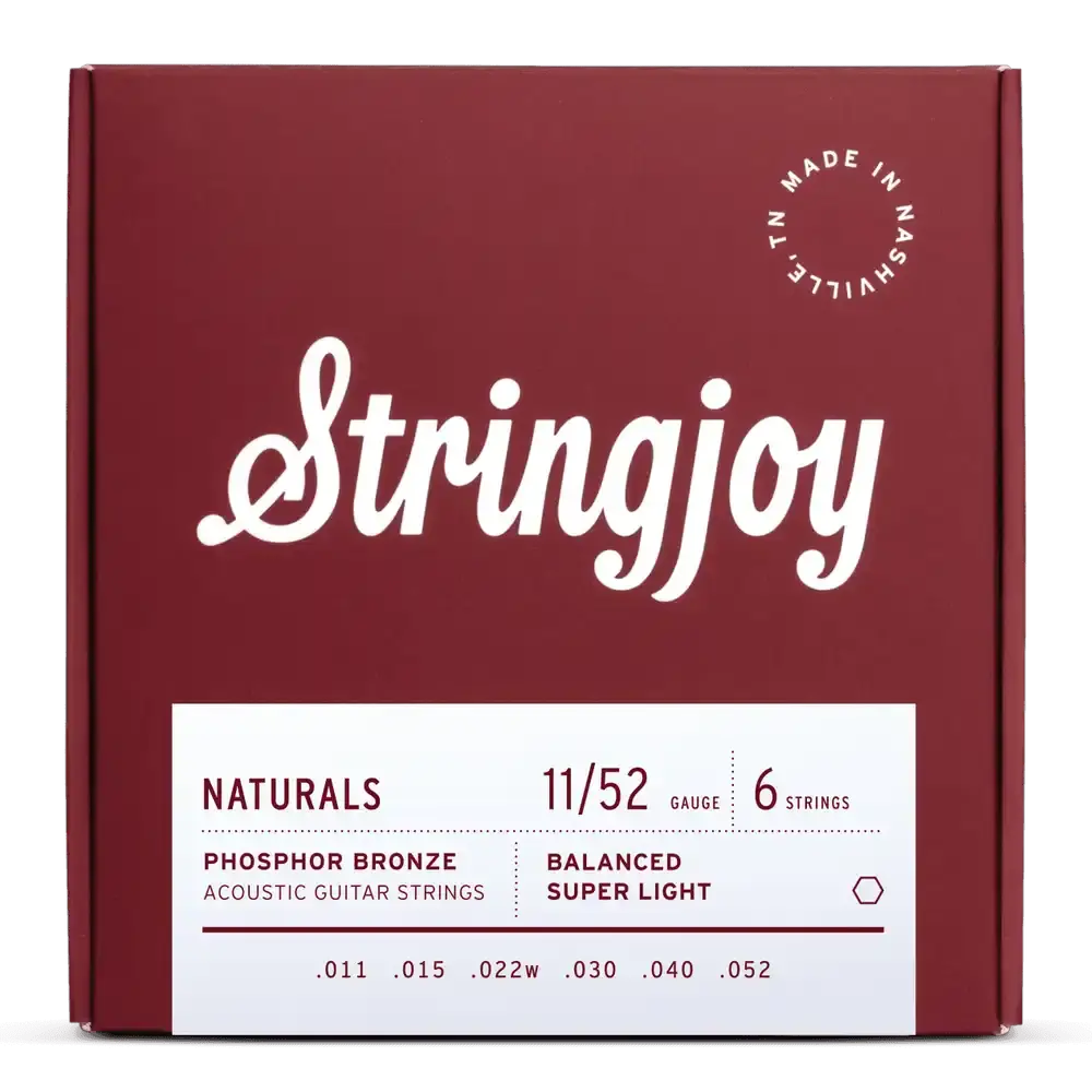 Stringjoy 11-52 Super Light Gauge Naturals - Phosphor Bronze Acoustic Strings