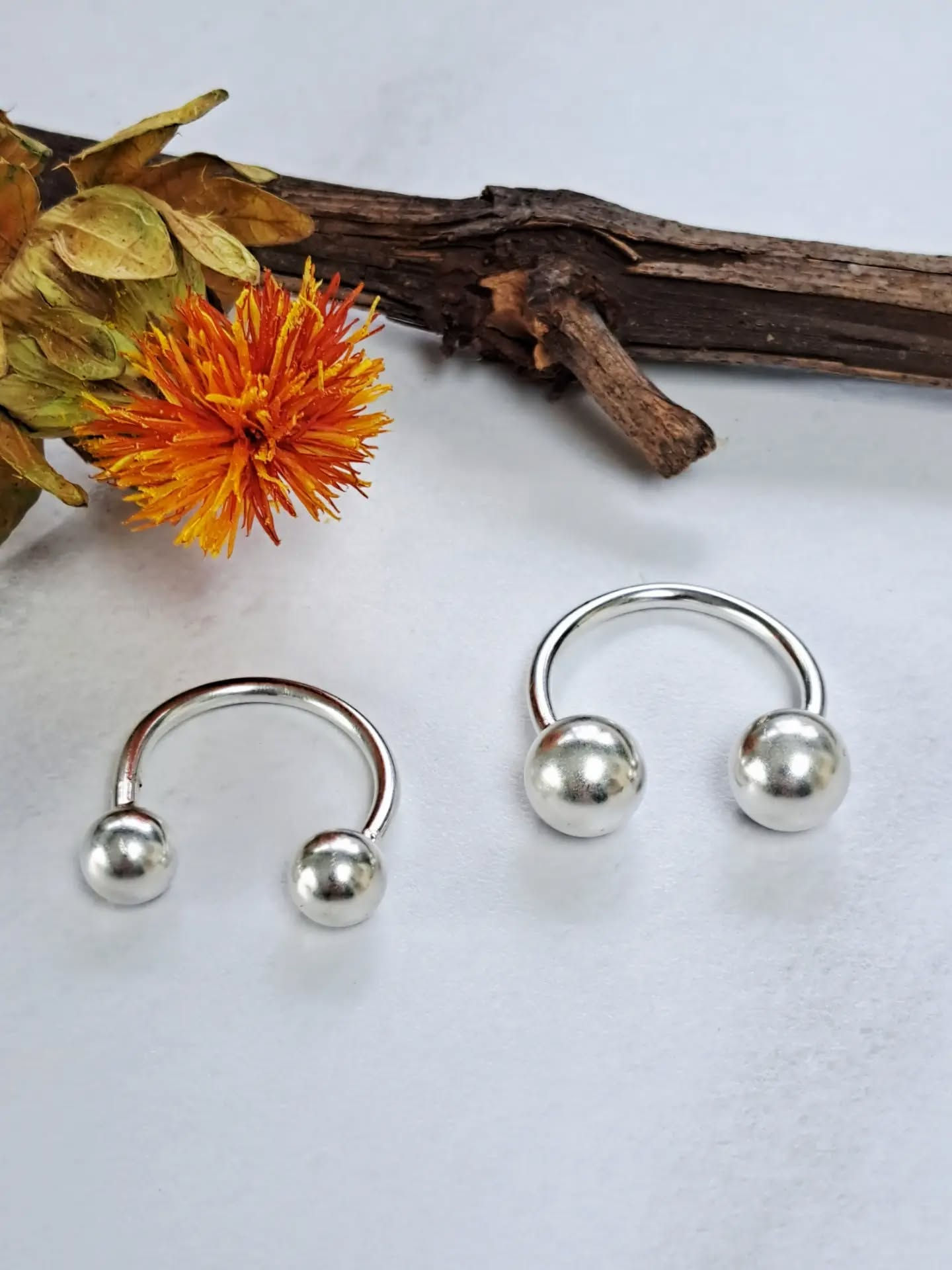 ring - sterling zilver - balls - 9 mm