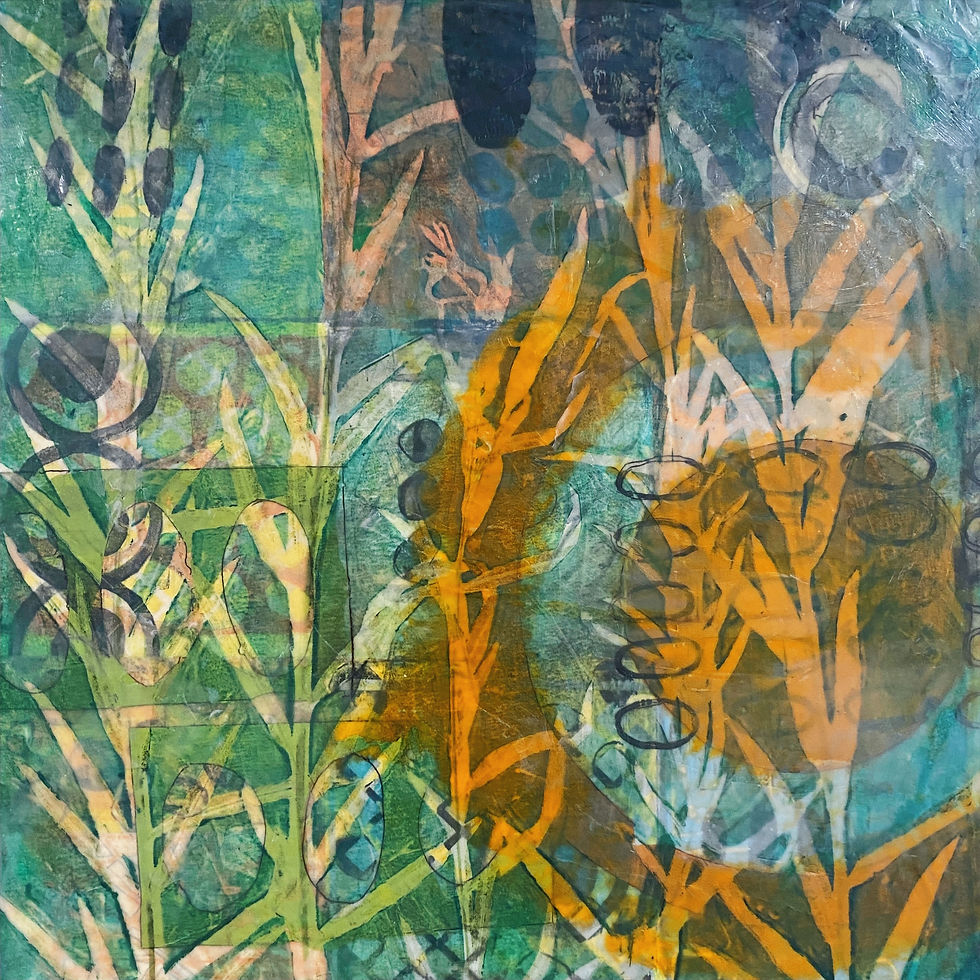 Something in the Orange, 24x24, encaustic mixed, $1200