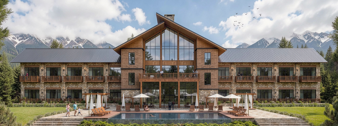 Eco Ville, Mavrovo-Rostuša, North Macedonia, Hospitality, Hotel, Eco Villa, mountain villa, Luxury Villas, Architecture, Facade design, concept design, Sustainable, Eco-friendly, Consortio