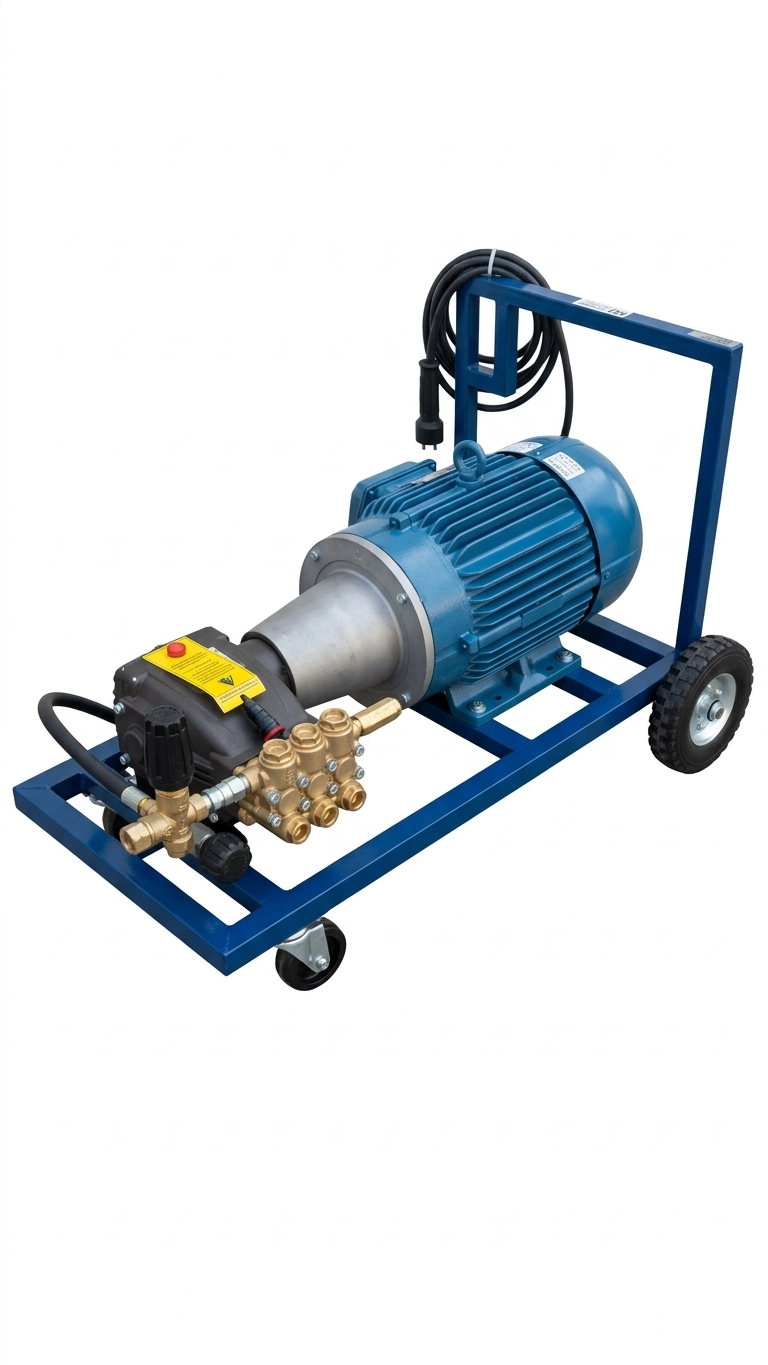 HIDROLAVADORA 10 HP MOTOR TRIFASICO 3500 PSI BOMBA MAZZONI MMD1225OR CHASIS