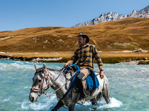 Kel Suu Lake on a horse