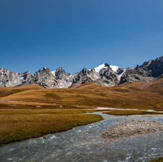 Nature Kel-Suu Lake in Kyrgyzstan