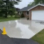 Clean streak-free concrete driveway after professional cleaning in Elkton MD