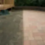Before and after paver patio cleaning showing algae removal in Elkton yard