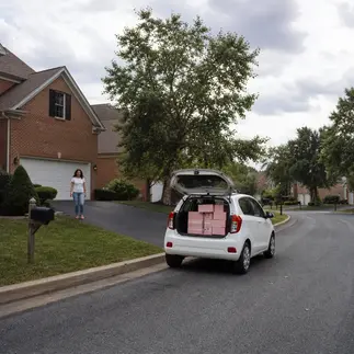 Bakery delivery car Bel Air, MD residential street