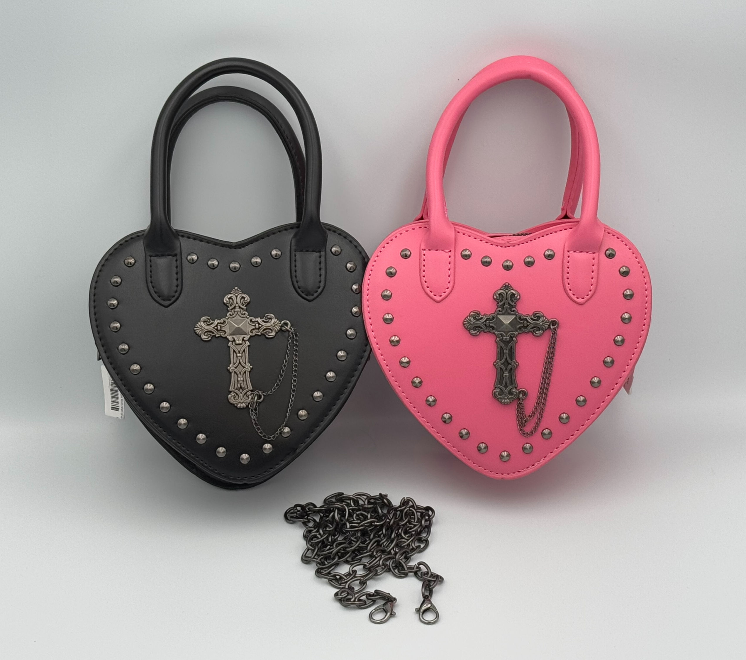 Cross Vintage Style Rivet Heart-shaped Handbag
