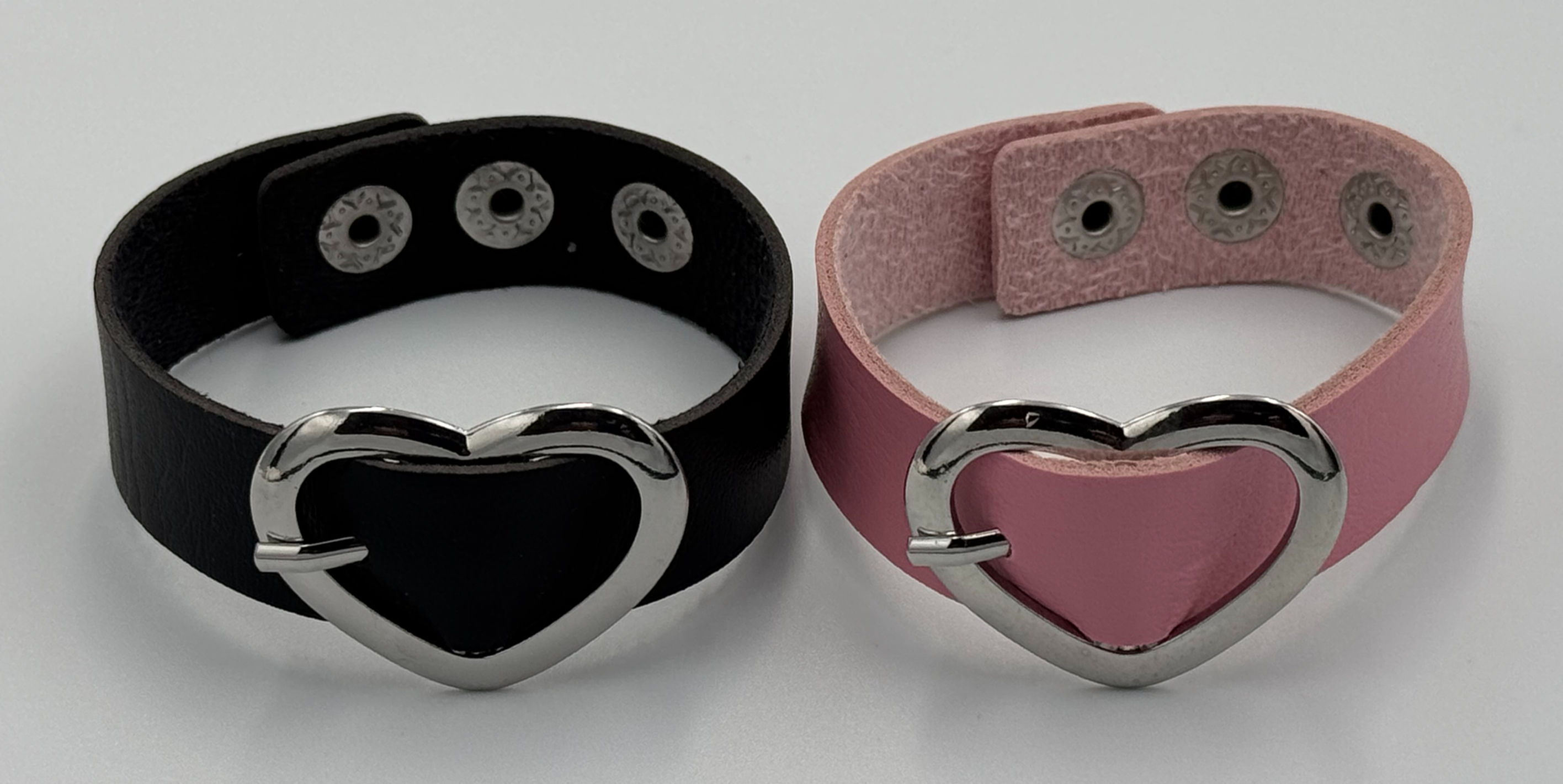 Faux Leather Simple Heart Buckle Bracelet