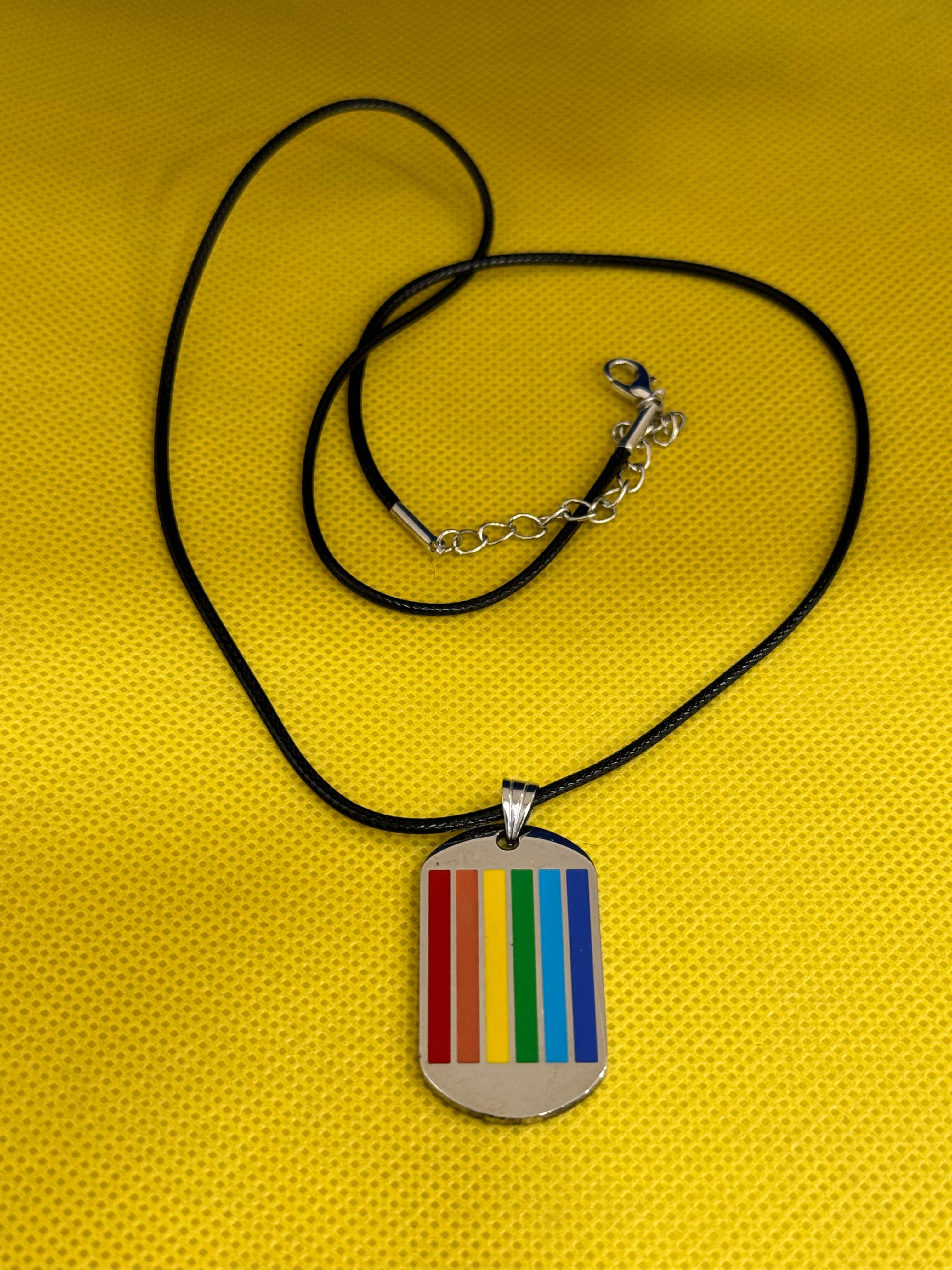 Six-color Rainbow Pendant Stainless Steel Necklace