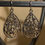 Thumbnail: Silvery Carved Pattern Dangle Earrings