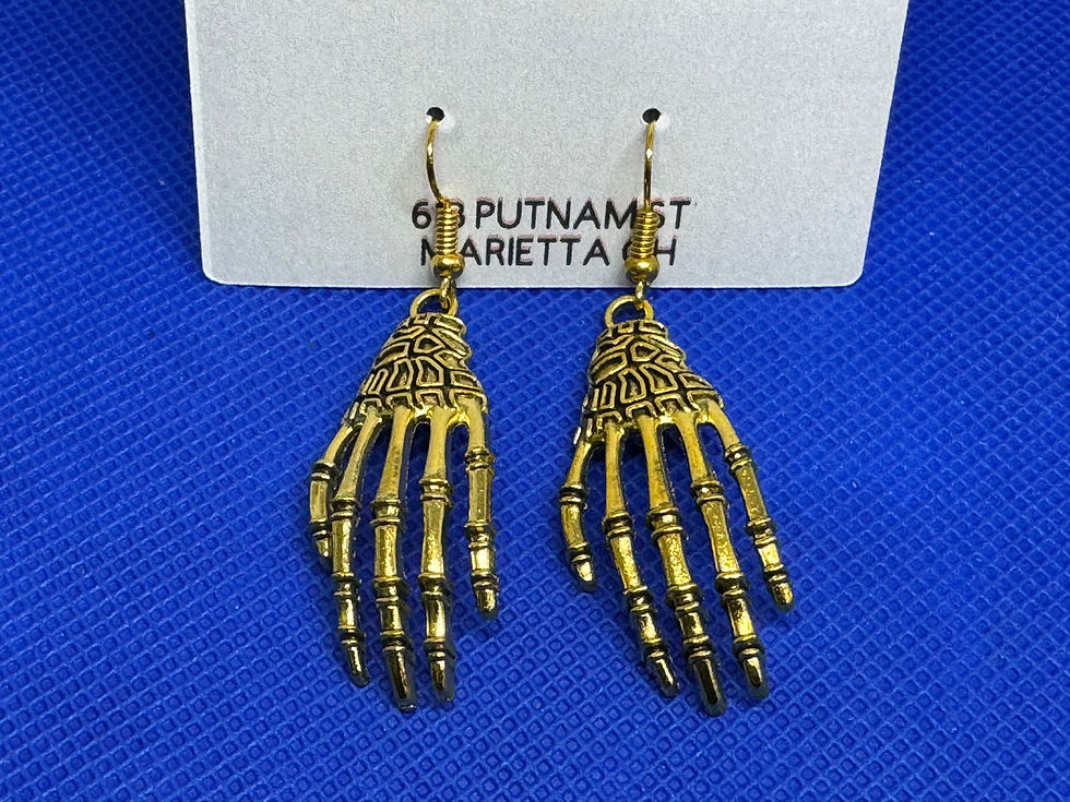 Thumbnail: Skeleton Hands Skull Earrings