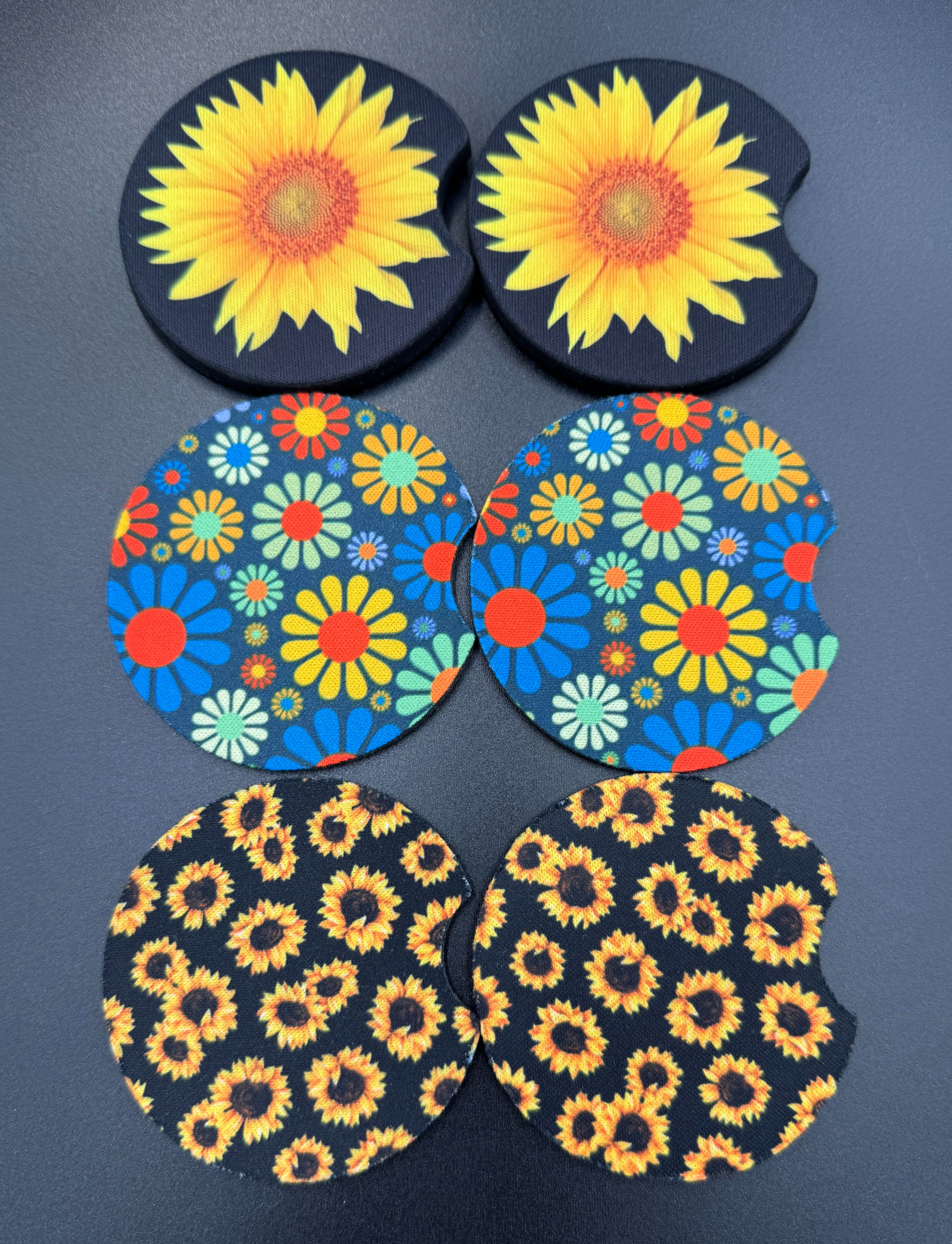 2pcs Flower  Car Coasters
