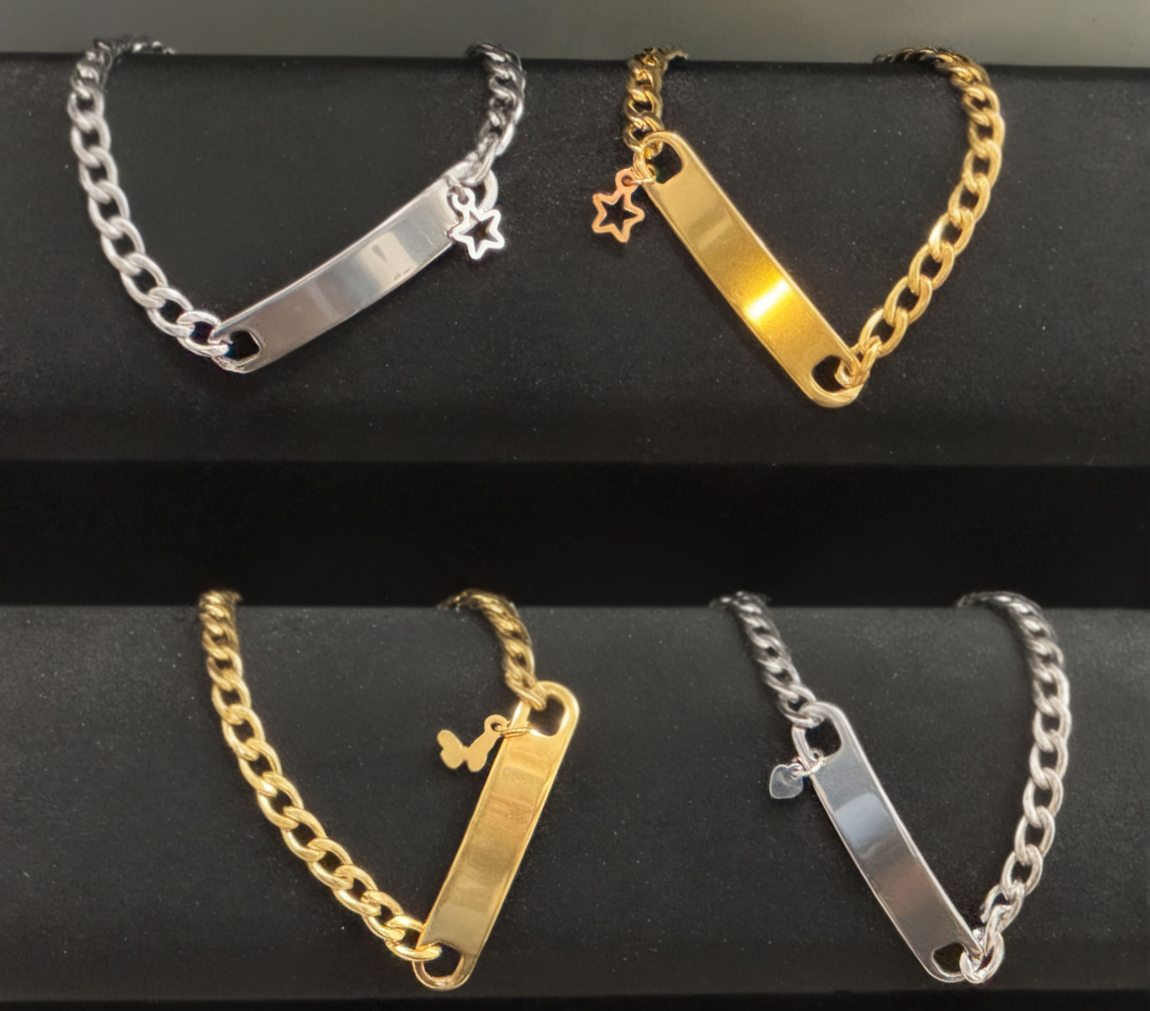 Stainless Steel Simple Style Charmed Bracelet