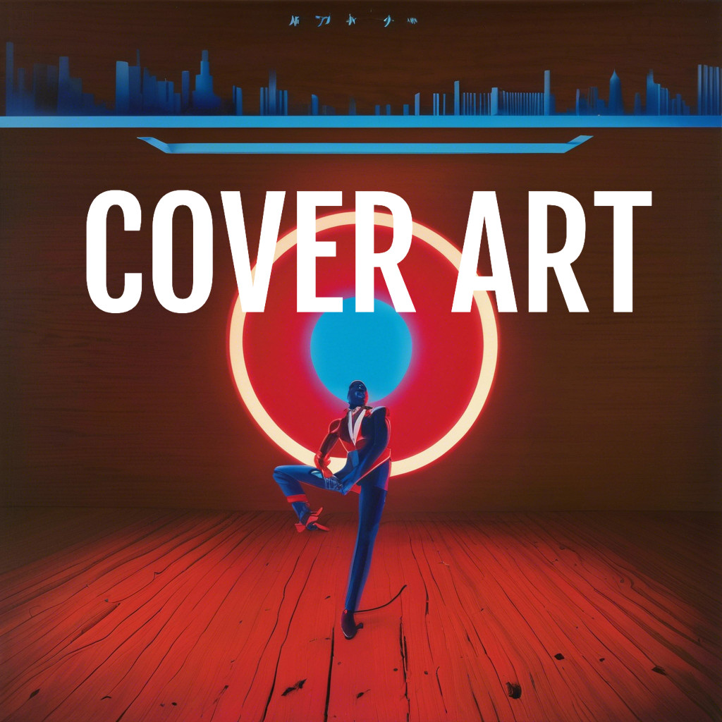 COVER ART text, stylized figure and target graphic
