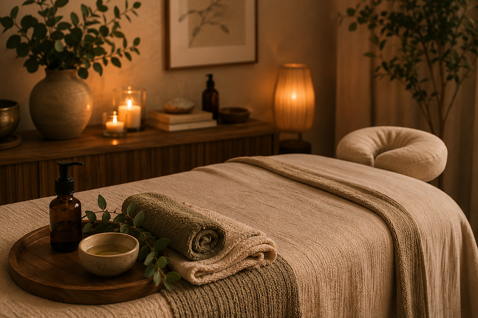 Calming wellness environment designed to ease stress and tension.