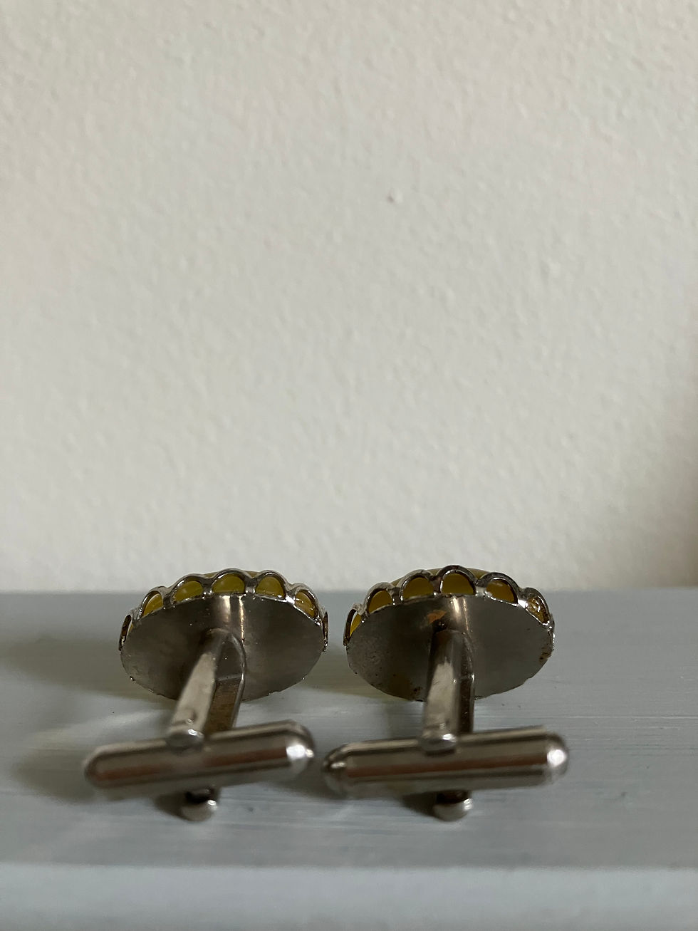 Thumbnail: Frosted Yellow Glass Cufflinks