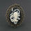 Thumbnail: 24" Vintage Style Dragon Skull Cameo Pendant Necklace