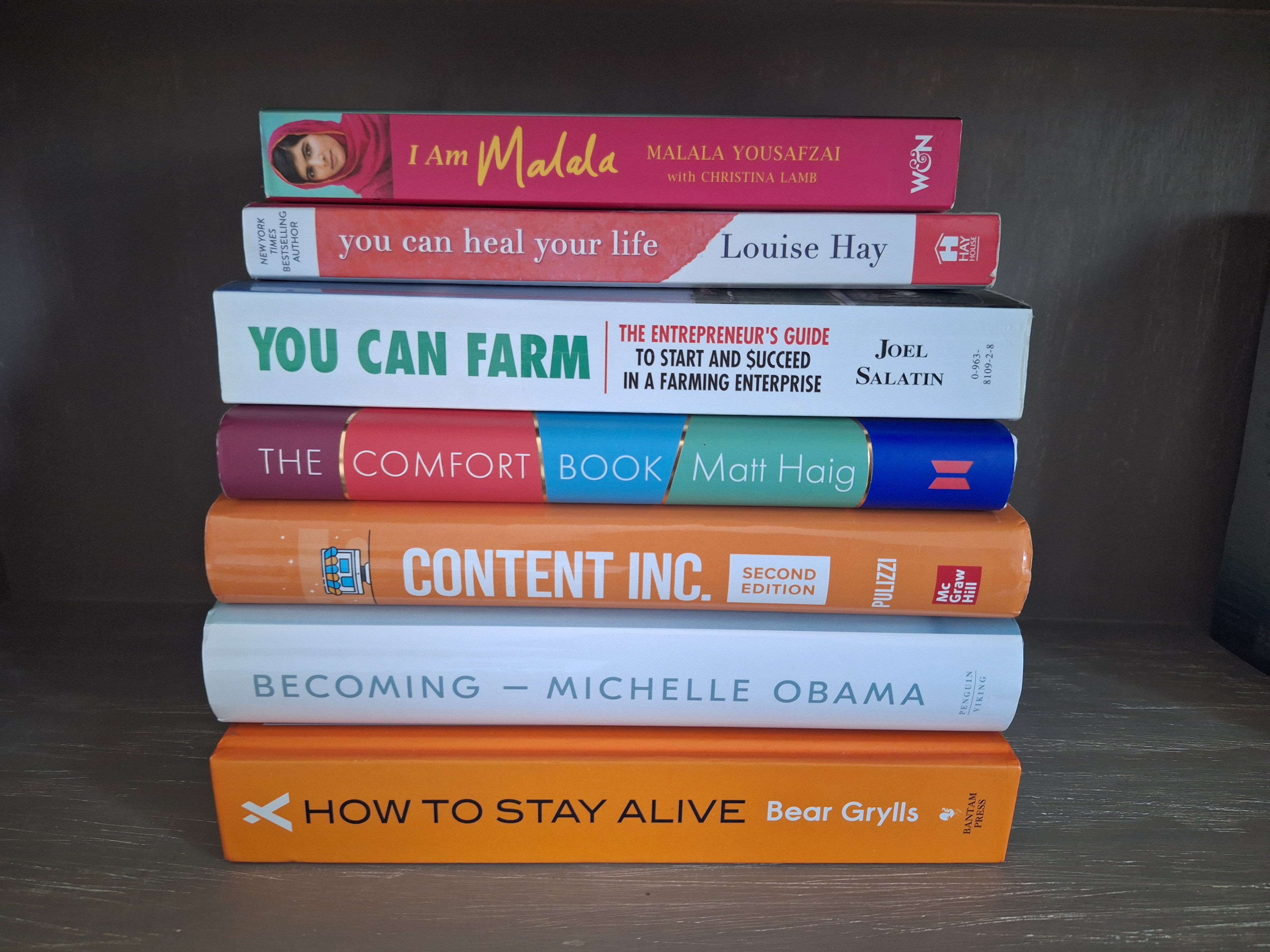 Stack of non-fiction books