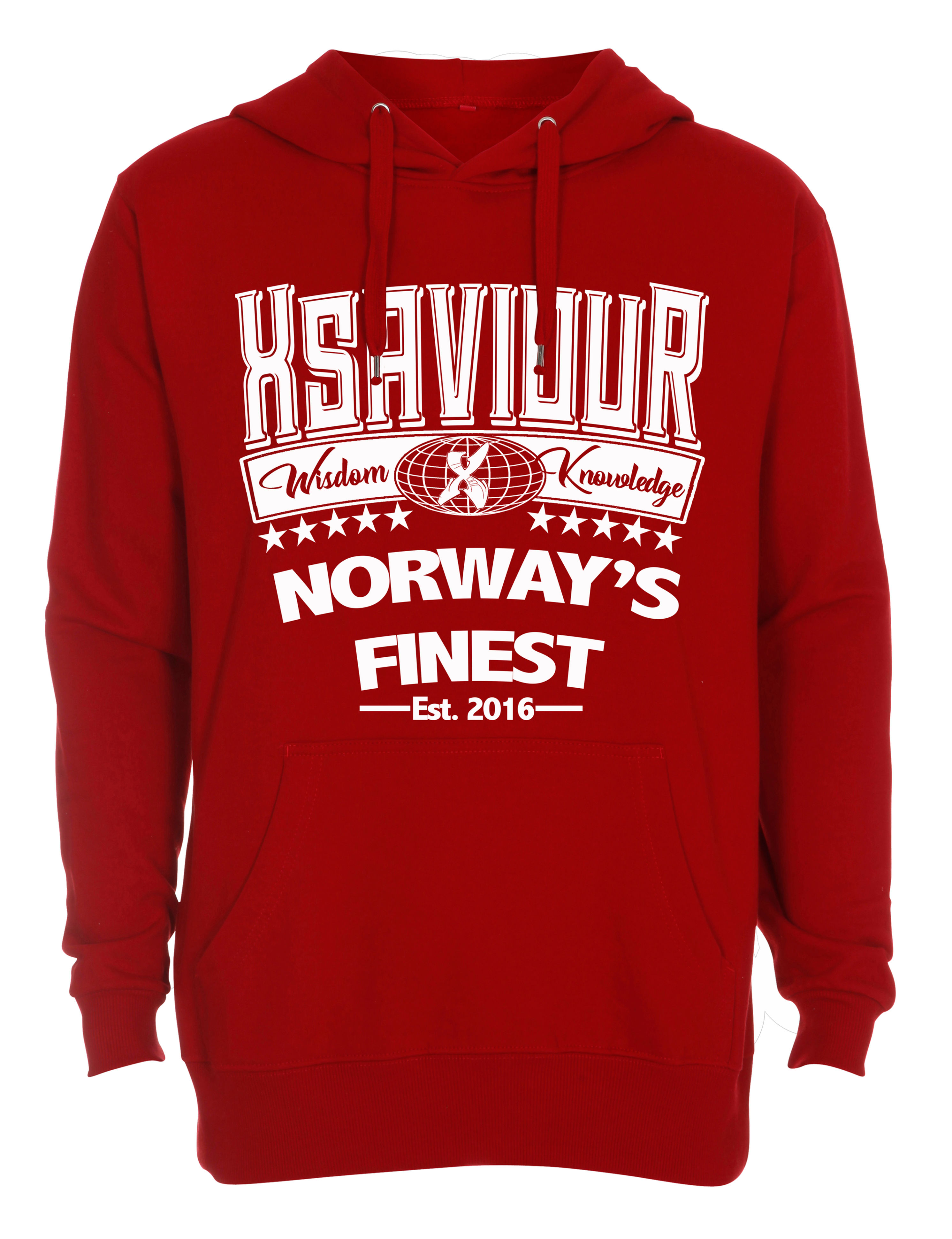 Xsaviour White on Red Wisdom Knowledge Hoodie