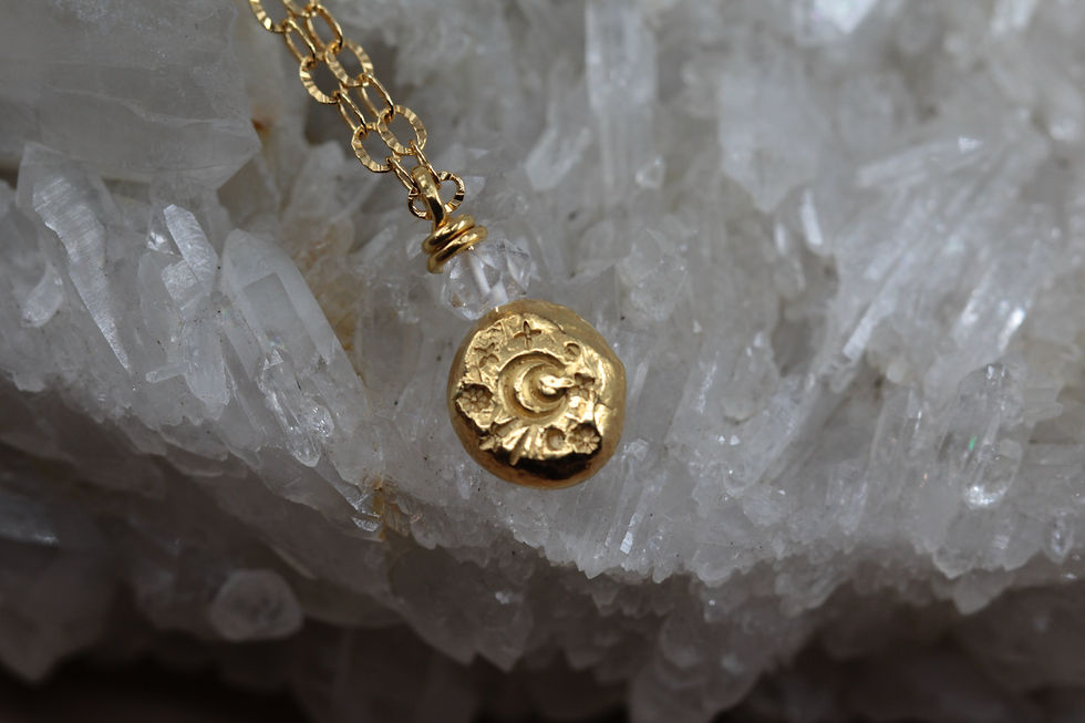 Thumbnail: Mini Menace Pendant Necklace – Handmade Symbolic Jewellery (Gold Vermeil)
