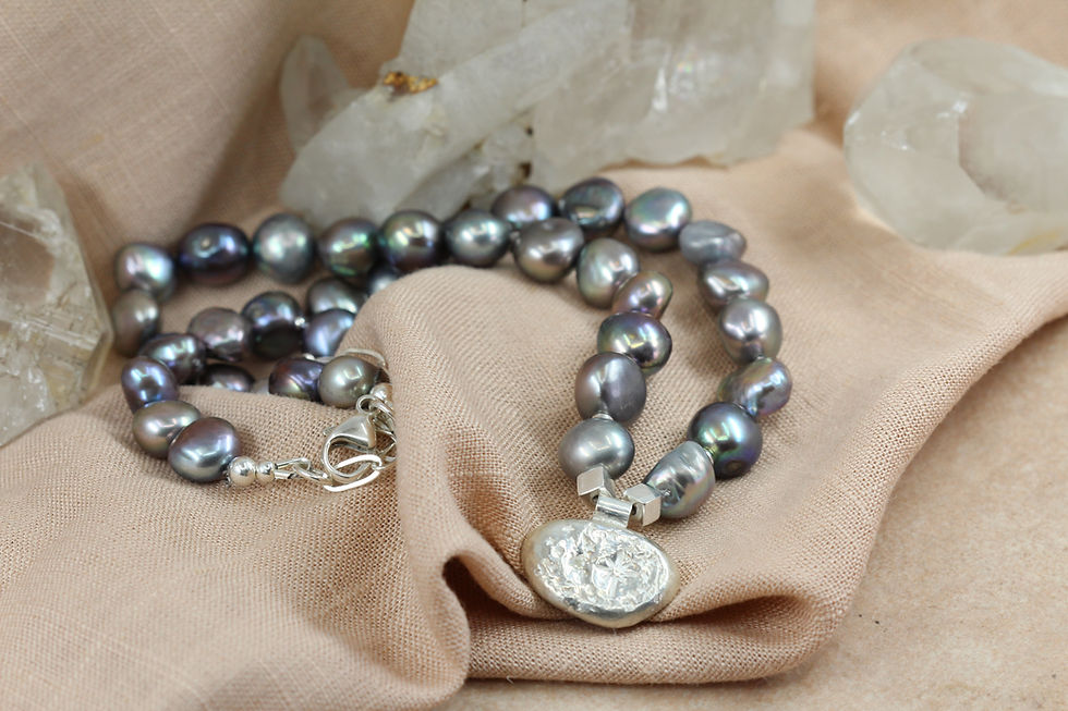 Thumbnail: Polaris Rune Necklace | Sterling Silver Pearl Statement Necklace UK