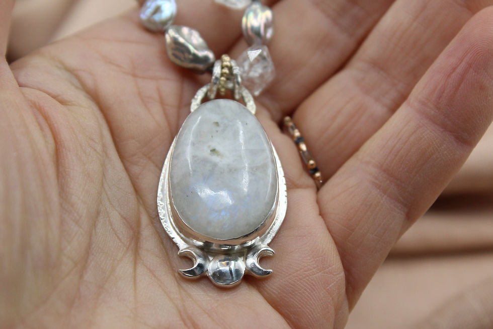 Thumbnail: Ostara Moonstone Goddess Necklace