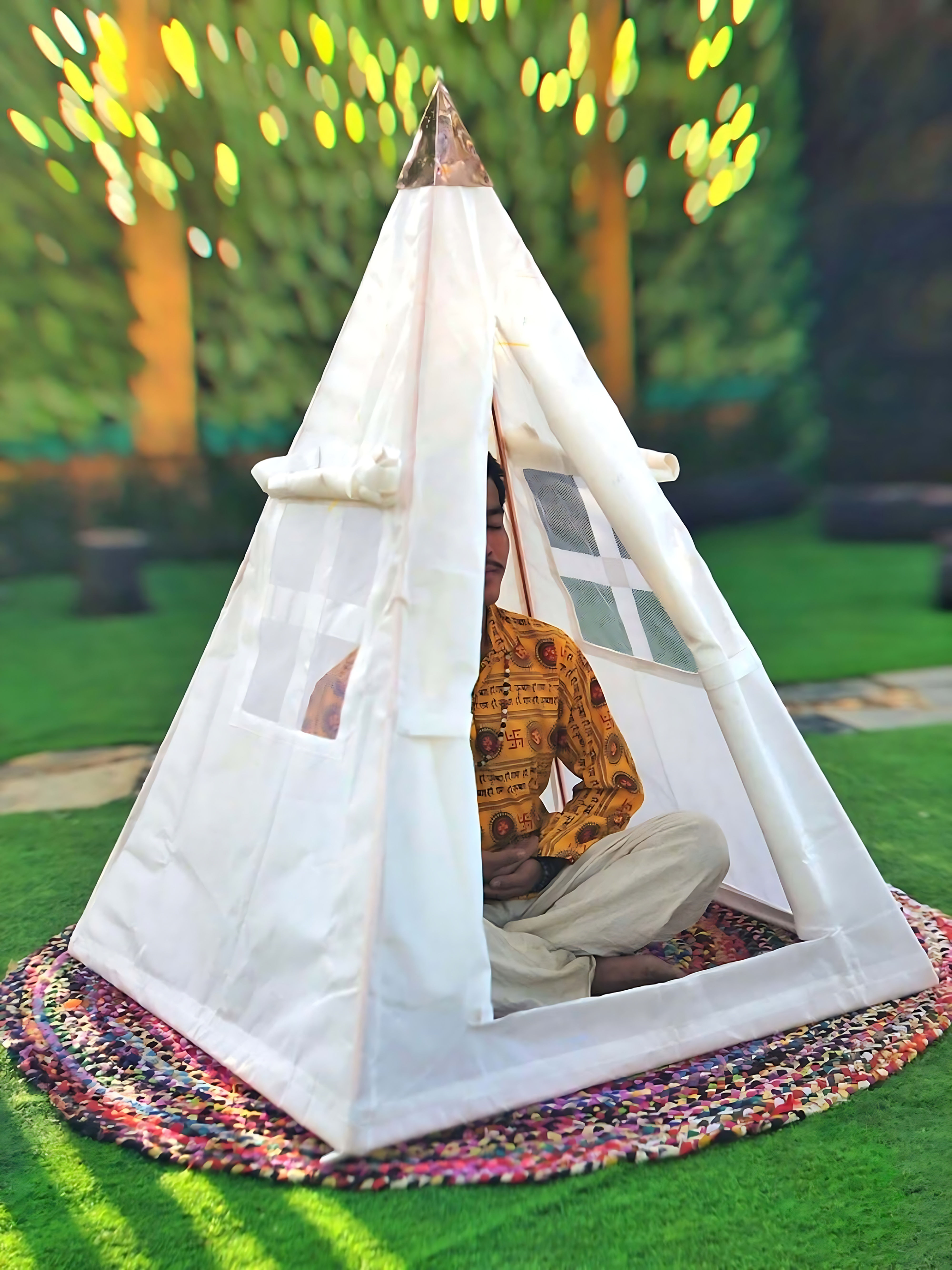 Deluxe Copper Nubian Lite Duty Meditation Pyramid With Tent